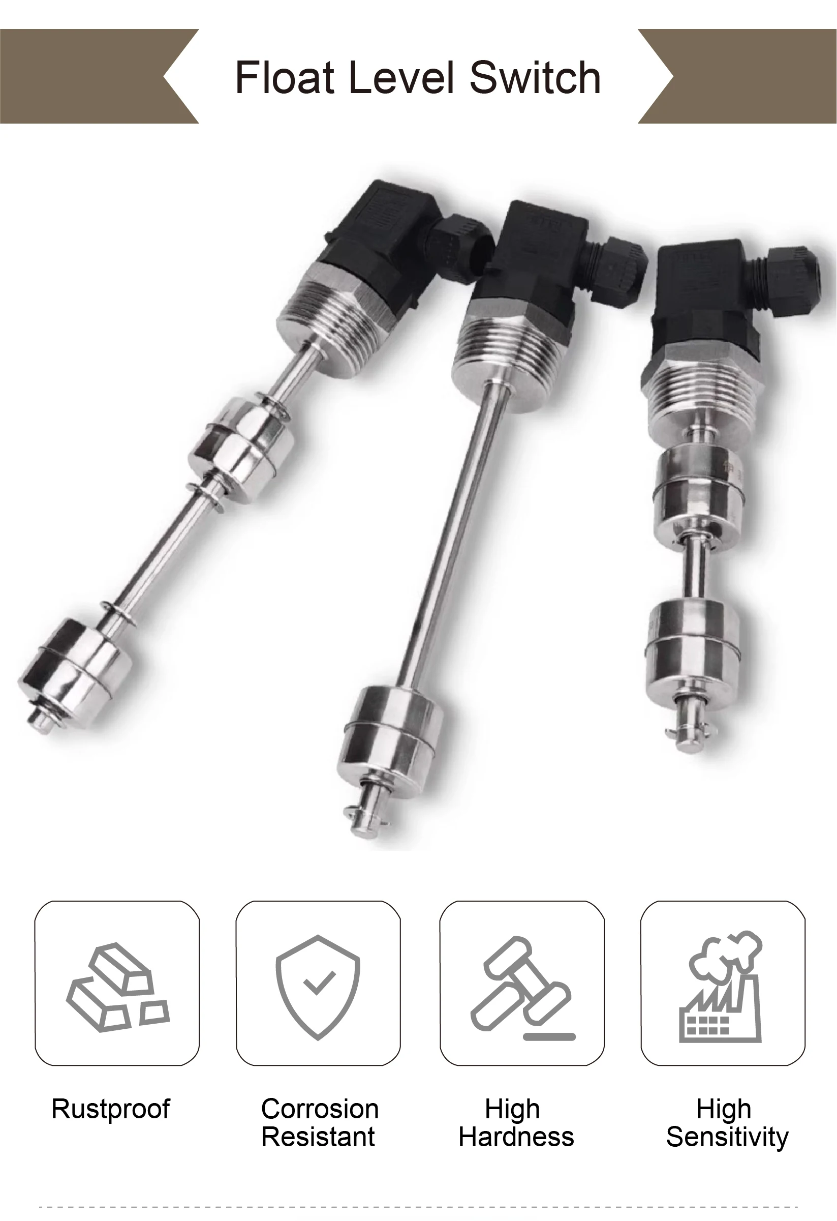 

Magnetic Float Level Sensor Switch Stainless Steel G1 Liquid Detector Hirschmann Water Oil Tank 0-220V for Automation Control
