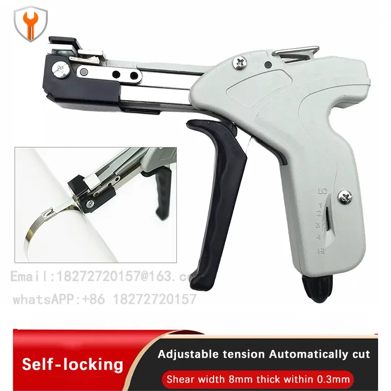 Self-Locking Stainless Steel Cable Tie Pliers Tensioner 0.3-8MM Cable Tie Tightener Automatic Cutting Steel Belt Bundling Tool