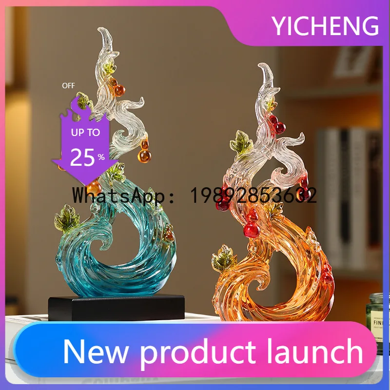 

Hys gourd ornament - new chinese style living room, entryway, desktop high-end decoration - housewarming gift
