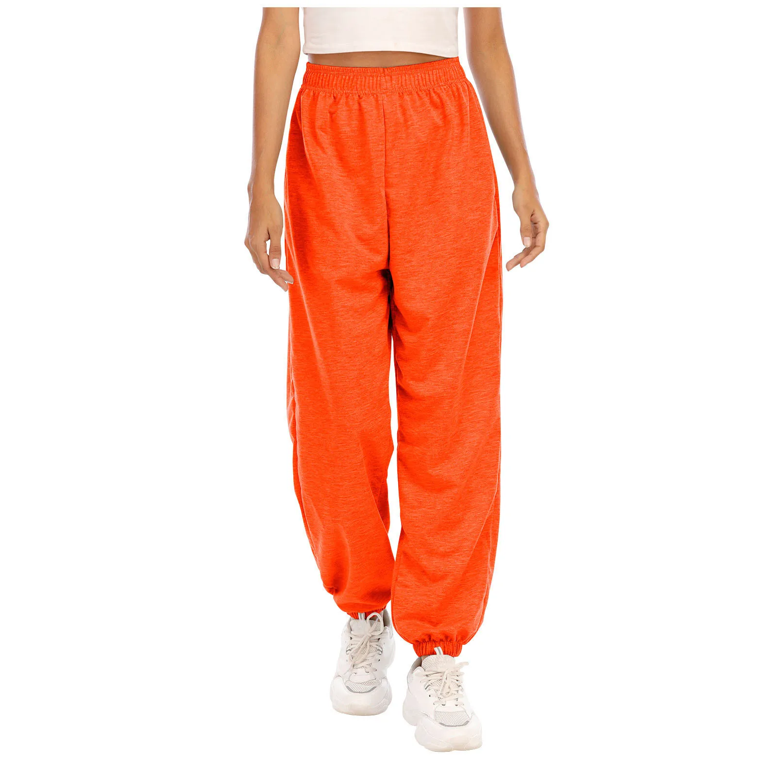 

Women's Casual Solid Color Versatile Sweatpants Simple Fashion Hip Hop Joggers Sweatpants High Waisted Loose Sport Trousers