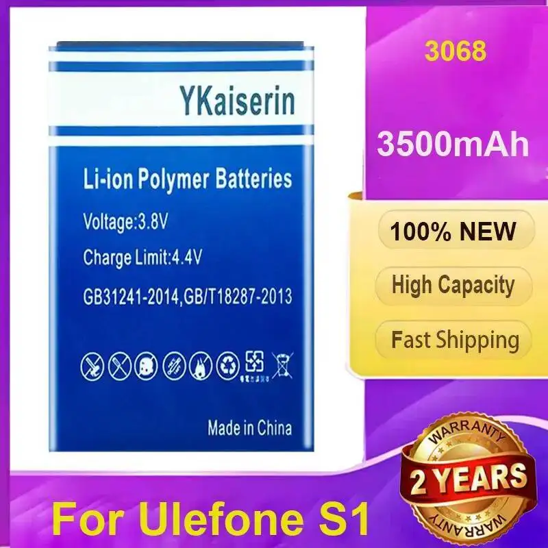 

Высокопроизводительный аккумулятор для мобильного телефона Ulefone S1, большая емкость 3500 мАч, 3068, портативный внешний аккумулятор, гарантия + код отслеживания