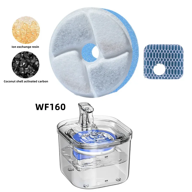 

Cat Water Fountain Replaceable Filter Element WF160 Pet Water Dispenser Replace Filter Element for Cat Fountain Activated carbon