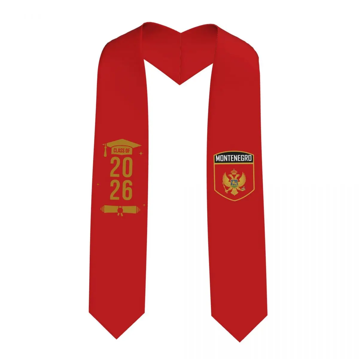 

Class Of 2026 Montenegro Flag Graduation Stole Sash Scarf For International Students Proud 183CM Long