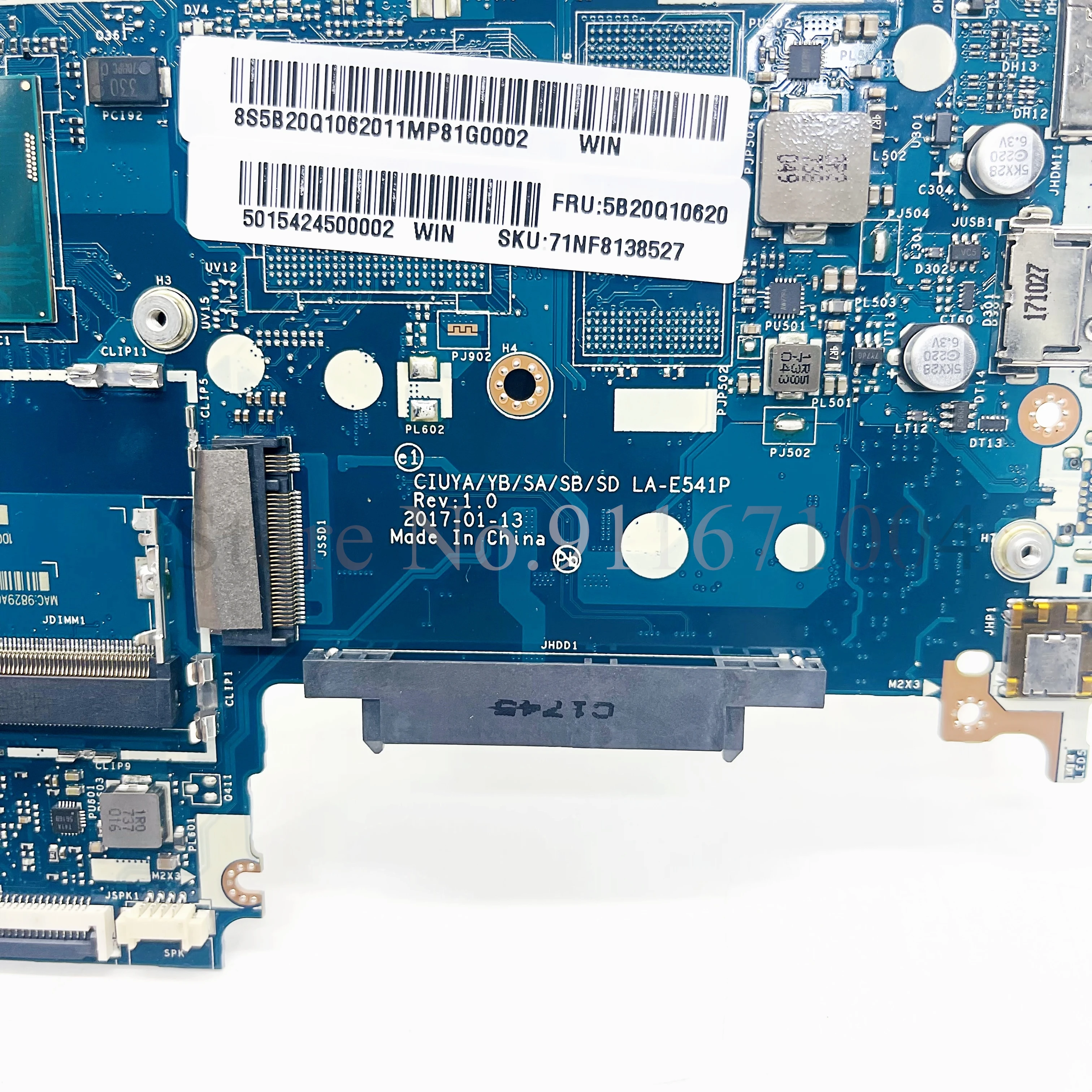 Imagem -03 - Placa-mãe Portátil para Lenovo Lenovo Yoga 52014ikb Flex 5-1470 4415u i3 i5 i7 Cpu Uma Ddr4 Cpu yb SA sb sd La-e541p Ciuya-e541p