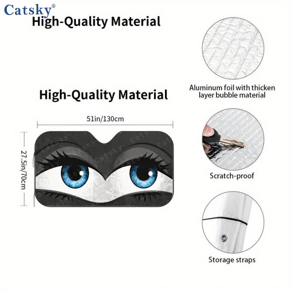 Car Sunshade Close Up Of A Pair Of Blue Eyes Auto Sunshades Sunshade, Front Window Sun Cover For Car, Auto Sunshade For Decor, C