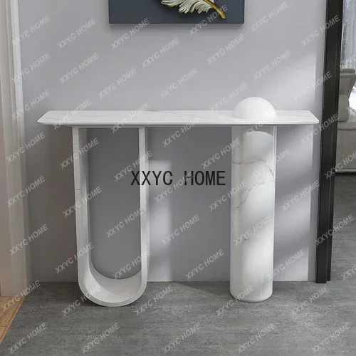 Italian Entrance Cabinet Minimalist Modern Stone Plate Curio Cabinet Villa B & B Hallway Table Minimalist Console