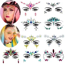 3d New Rhinestone festival Makeup bright Face stickers glitter stones Jewelry Stickers on crystals face gems decoration diamonds