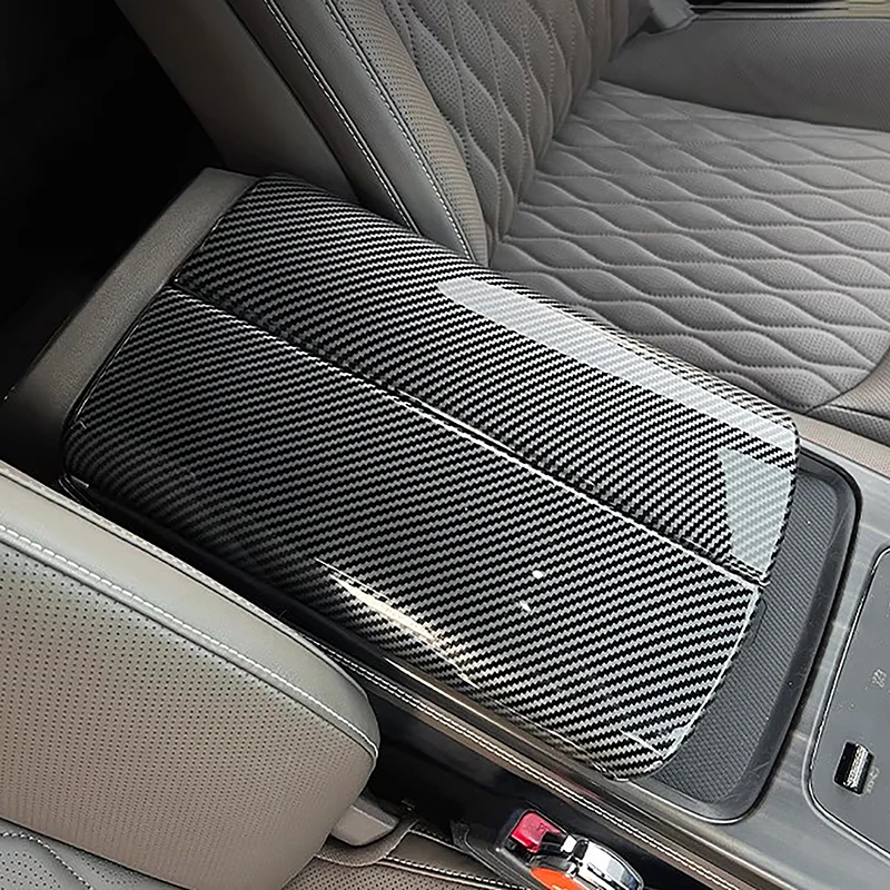 

Цвет углеродного волокна, подлокотник для центральной консоли, декоративная панель, накладка для BYD Han 2022, автомобильный Стайлинг, аксессуары для интерьера