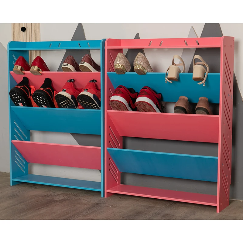 Simple Ultra-Narrow Oblique Insertion Economical Space-Saving Children's Shoe Rack Bathroom Storage Rack Storage Dustproof