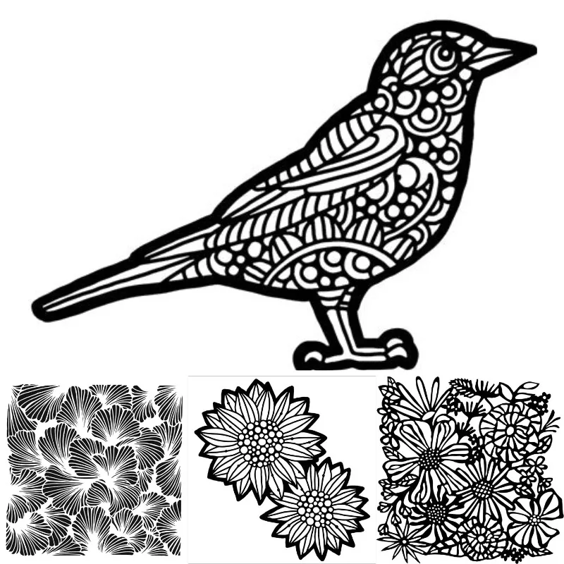 Feathers of Various Animals Beauty Metal Cutting Stencil Slimline Essentials Scrap Booking Card Stencil Cut Stencil for DIY Hand
