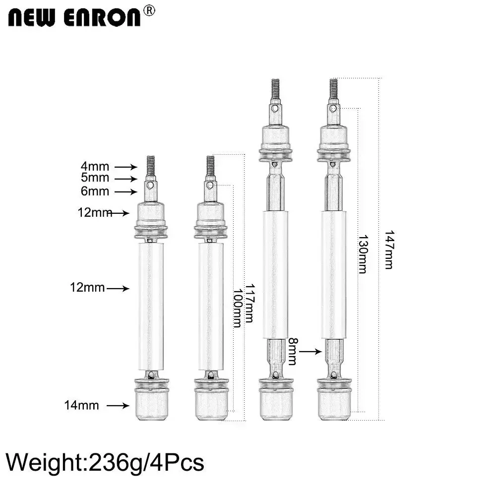 NEW ENRON RC Harden Steel Axle Driveshaft CVD Replacement AR310780 AR310864 AR310784 for ARRMA 1/10 Senton Granite 1/8 TYPHON