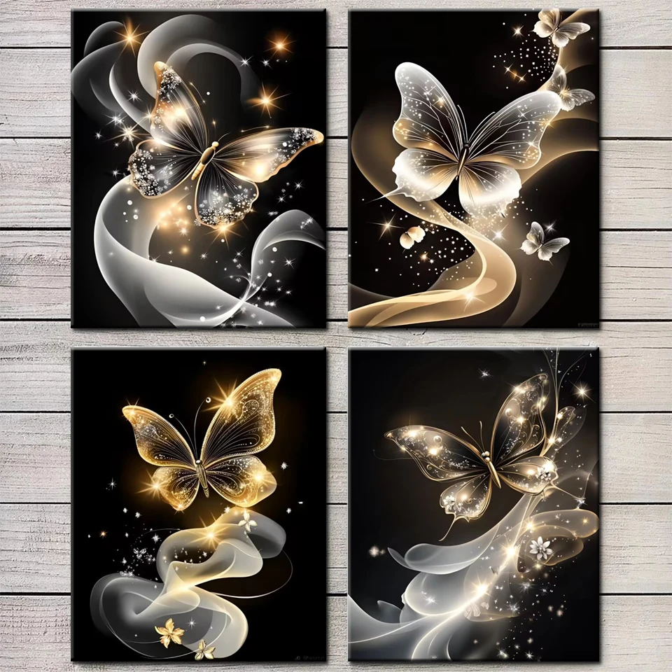 Diamond Painting Animal Black Gold Butterfly Full 5d Diamond Mosaic New Collection Cross Stitch Art Home Decor Gift Craft Kit