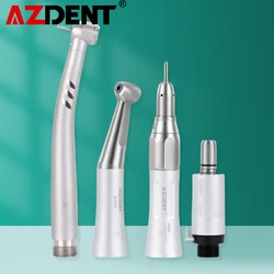 Azdent Dental High & Low Speed Handpiece Kit with LED Straight Contra Angle 3 Water Spray Air Turbine 4 Hole 2 Hole Dentist Lab