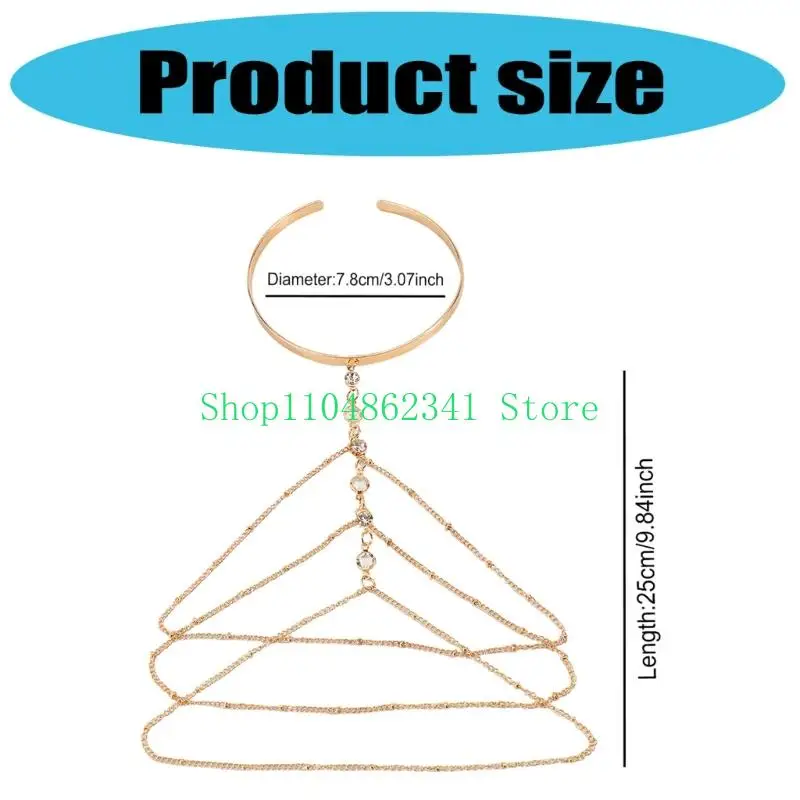 

5asd Элегантный браслет на руку с открытым концом и съемными цепочками с бахромой Легкие ювелирные изделия для женщин