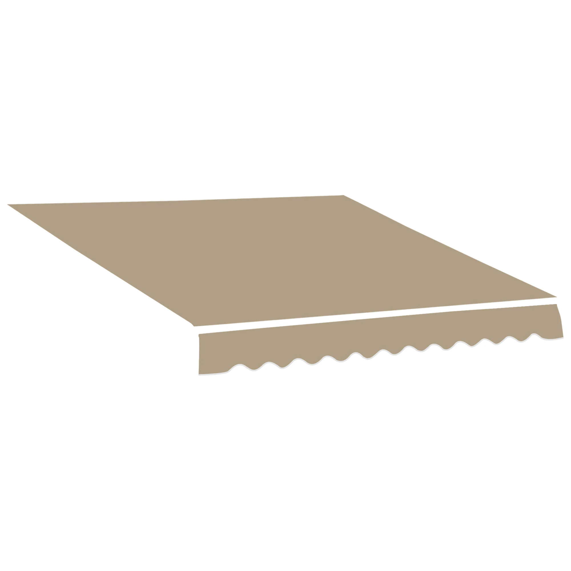 Tela de Repuesto para Toldo Outsunny - Soft Wave Valance - 280 g/m² Resistente a los Rayos UV, Compatible con Modelos de 4x2.5 m