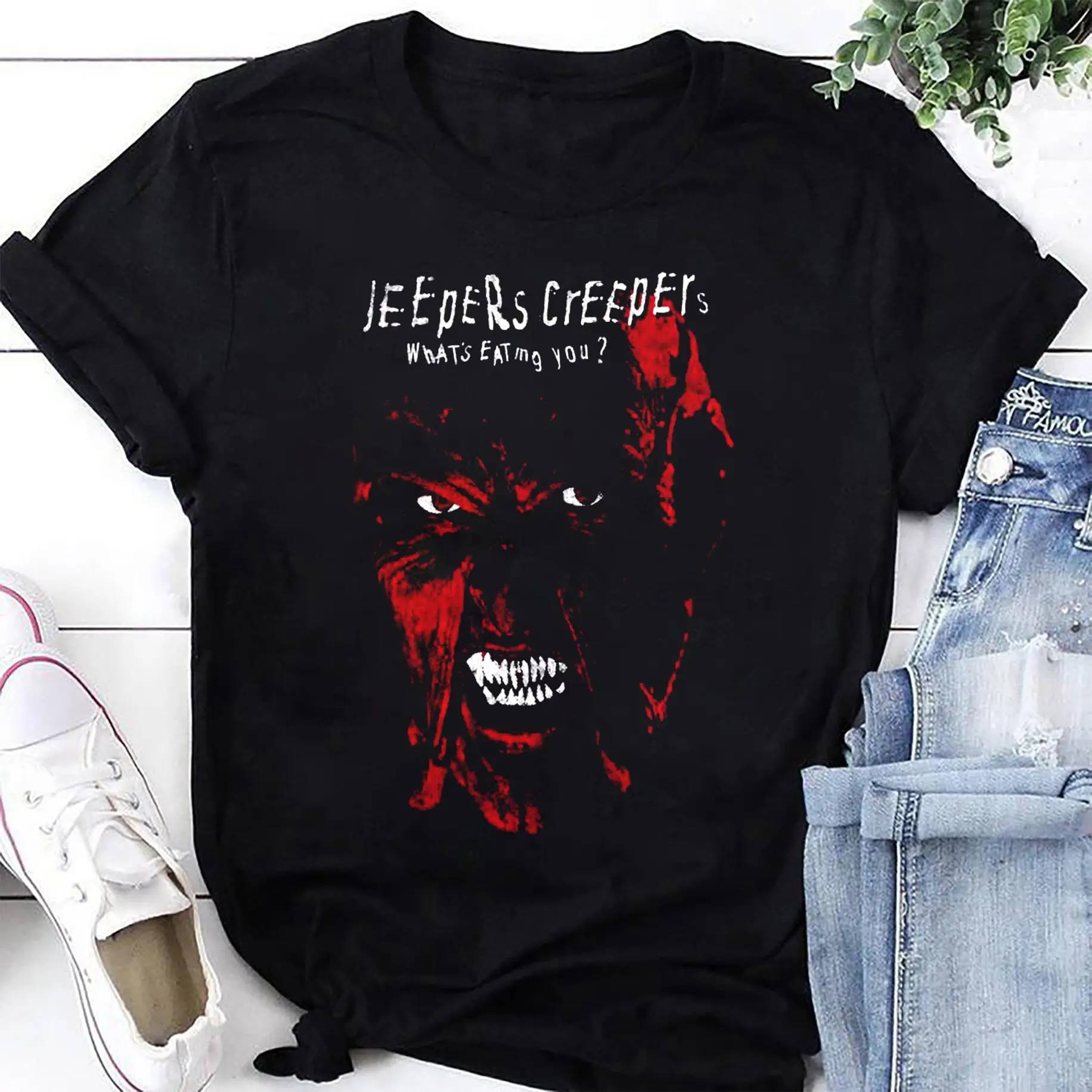 Jeepers Creepers What's Eating You T Shirt Horror Vintage Halloween