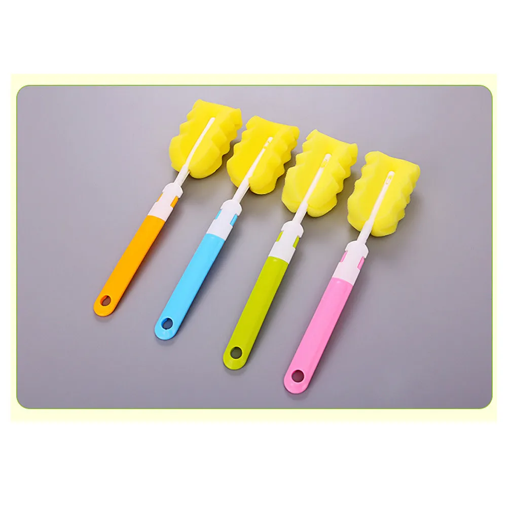 

2Pcs Sponge Baby Bottle Cleaning Brush Handle Nipple Cleaner Replacement Sponges Feeding Bottle Cup Scrubber Washing
