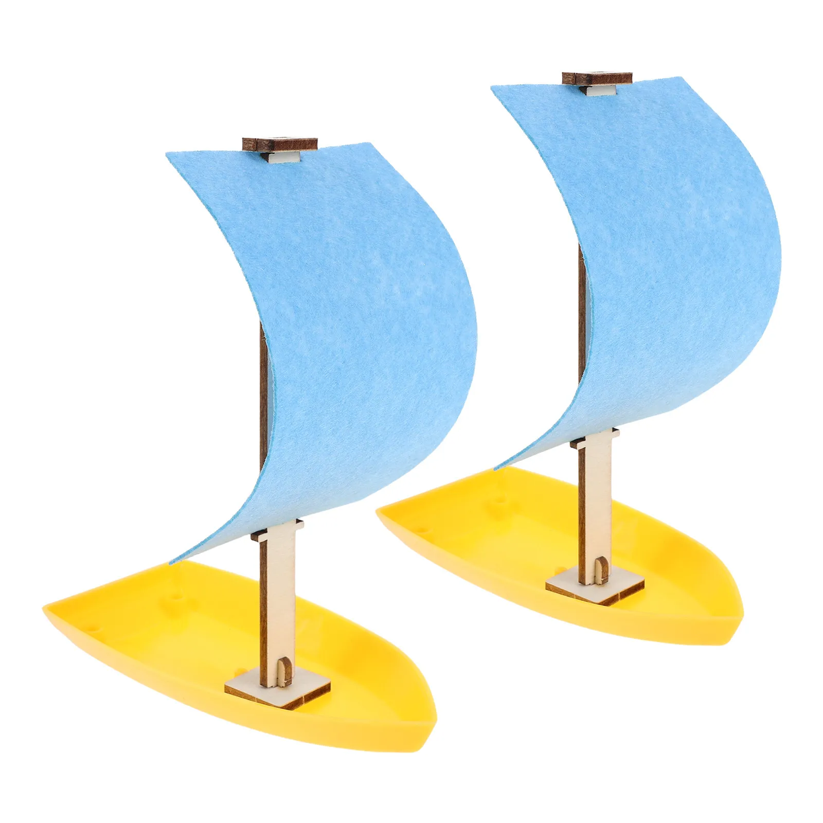 2Pcs Wind Power Mini Sailboat DIY Science Experiment Kit Classroom Stem Project Nautical Craft Floating Physics Learning Aid