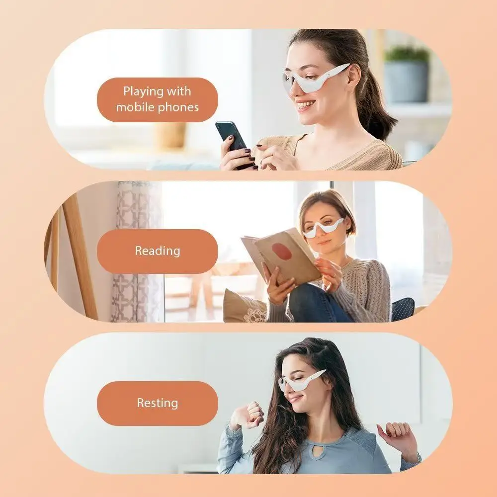 

3D Red Light EMS Eye Massager Eyecare Glasses Dark Circles Puffiness Wrinkles Reduction Eye Fatigue Relaxing Beauty Care Device
