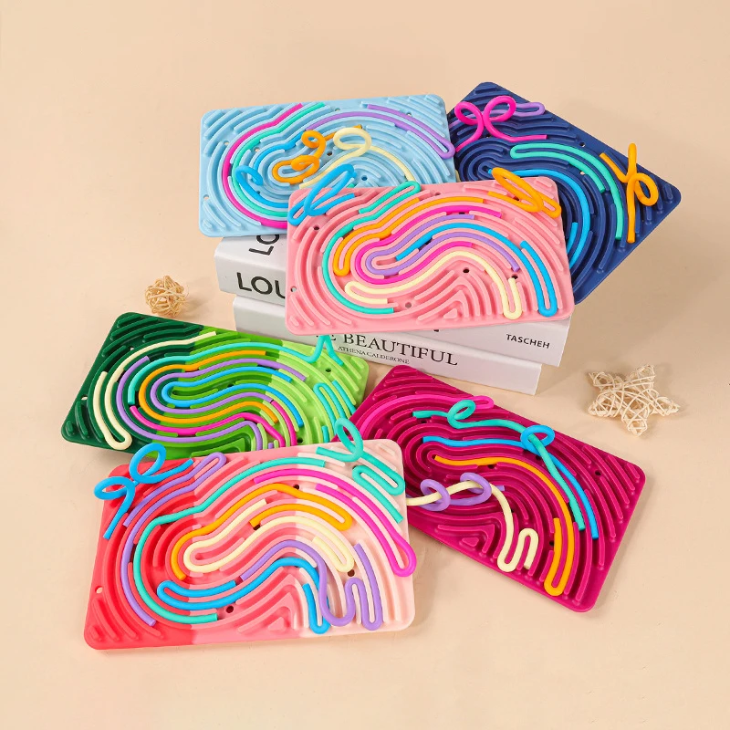 1pc Upgraded Silicone Sensory Activity Board Fidget Anti Stress Toys For Children DIY Creative 3D Puzzle Game Boys & Girls Gifts