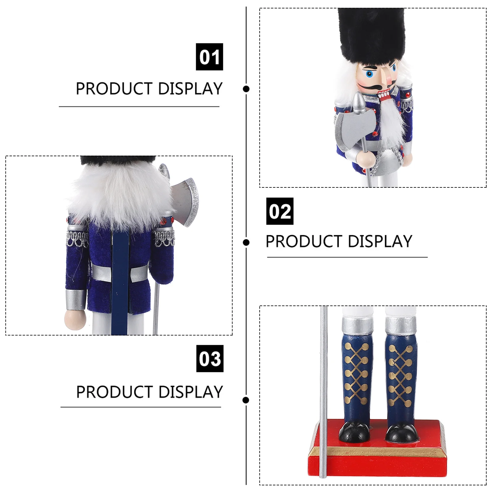 

1pc Wooden Nutcracker Figure High-Quality Wood Home Decor For Kid Room Bedroom Living Room Bar Coffee Shop Hotel