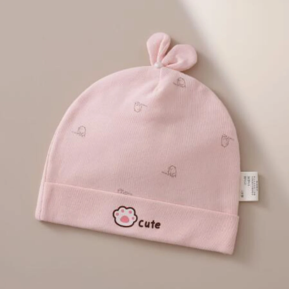 Baby Girl Hat Cotton Double Layer Cute Spring Autumn Newborn Baby Boy Caps 0-3 Months Hospital Outddor Baby Head Protector