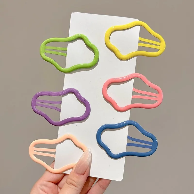 1/5 Buah Jepit Rambut Dopamine BB Jepit Rambut Model Side-Swept Bang Jepit Rambut Lurus Aksesori Rambut