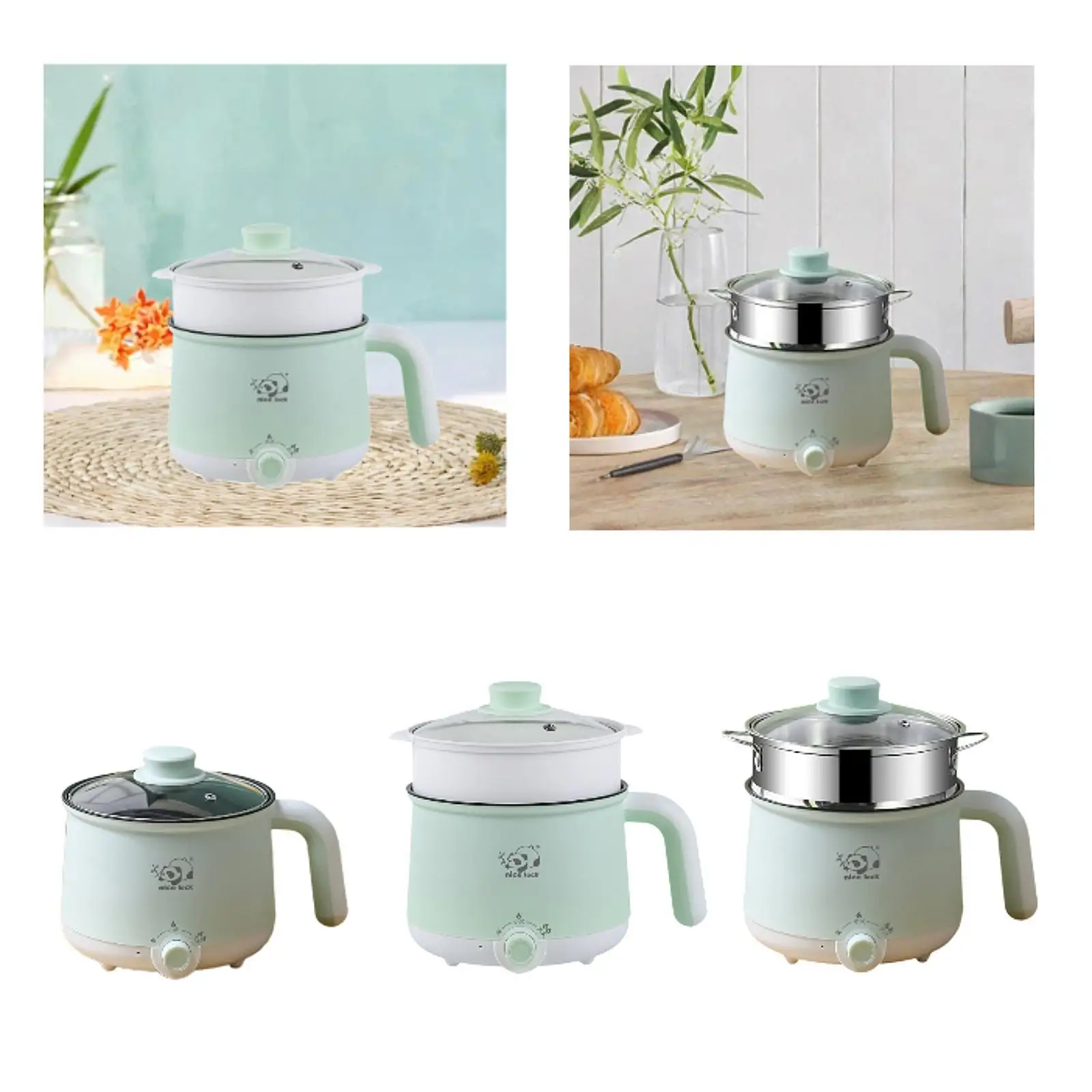 หม้อปรุงอาหารไฟฟ้าแบบพกพาป้องกันแห้ง 2 เกียร์ Nonstick กระทะไฟฟ้าอเนกประสงค์สําหรับสเต็กพาสต้าทอด Dumpling ทําอาหาร