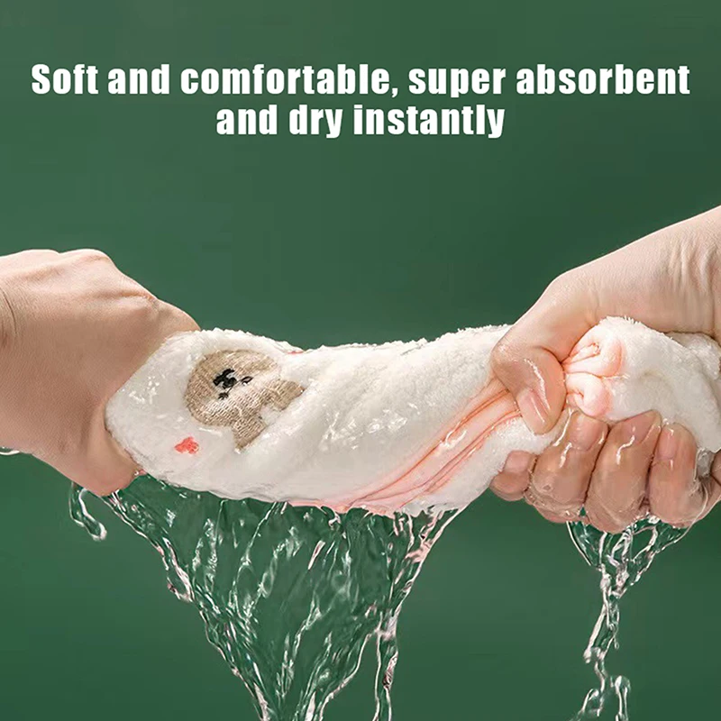 Nuevo patrón de moda, pequeños animales bordados, toallas para niños, toallas cuadradas absorbentes de lana Coral suaves y respetuosas con la piel para bebés