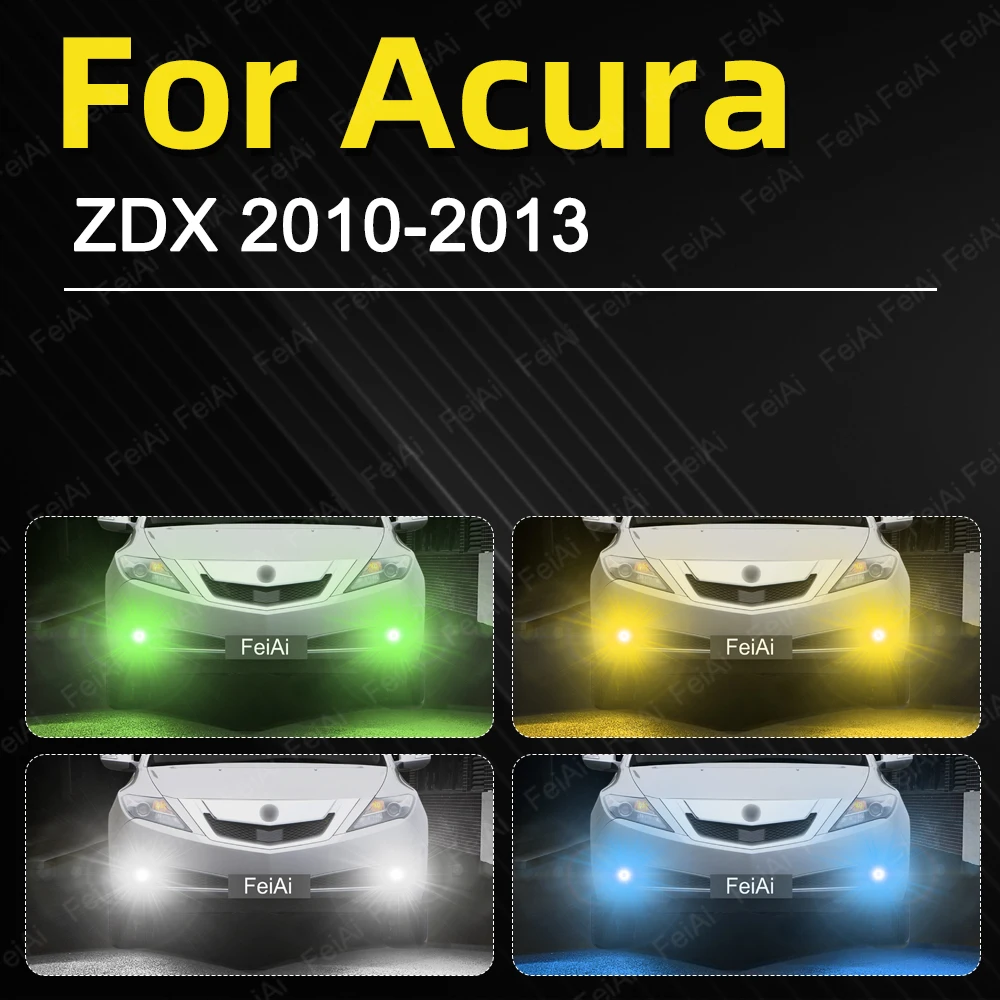 أضواء الضباب الأمامية LED لـ Acura ZDX 2010 2011 2012 2013 ZDX ملحقات مصباح LED فائق السطوع لمبة إضاءة الضباب ثنائي اللون أبيض أصفر #2