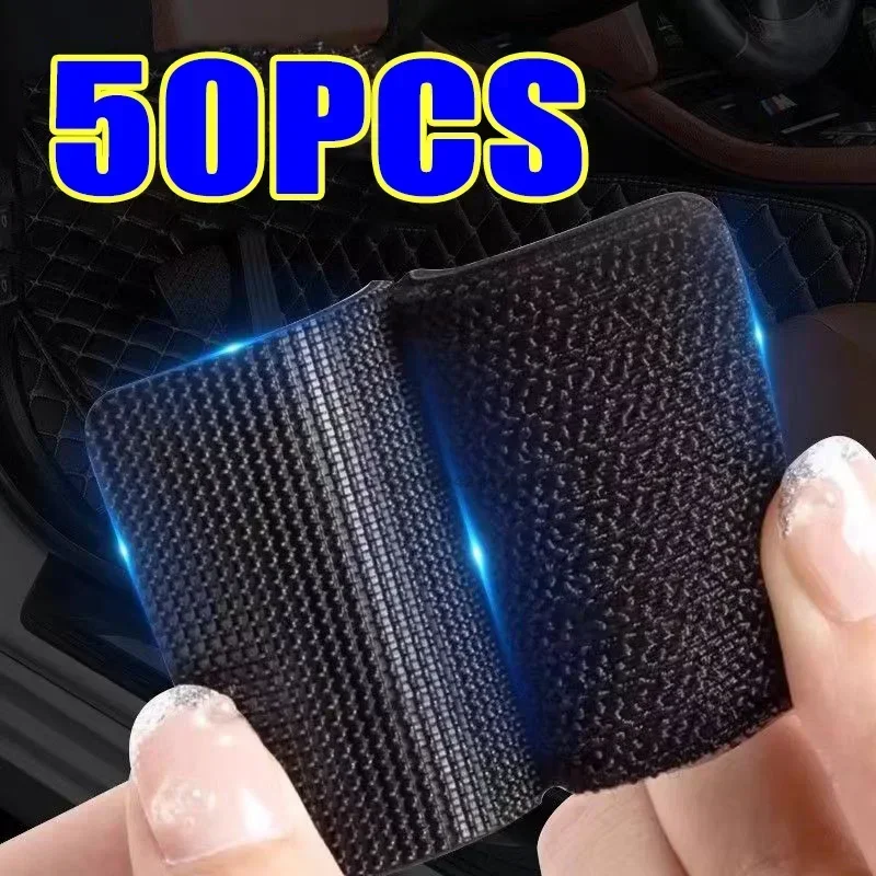Strong Carpet Fixing Stickers Self-adhesive Touch Fastener Grip Tape Black Pad Double Faced Mat Fixed Patch Home Floor Anti Skid