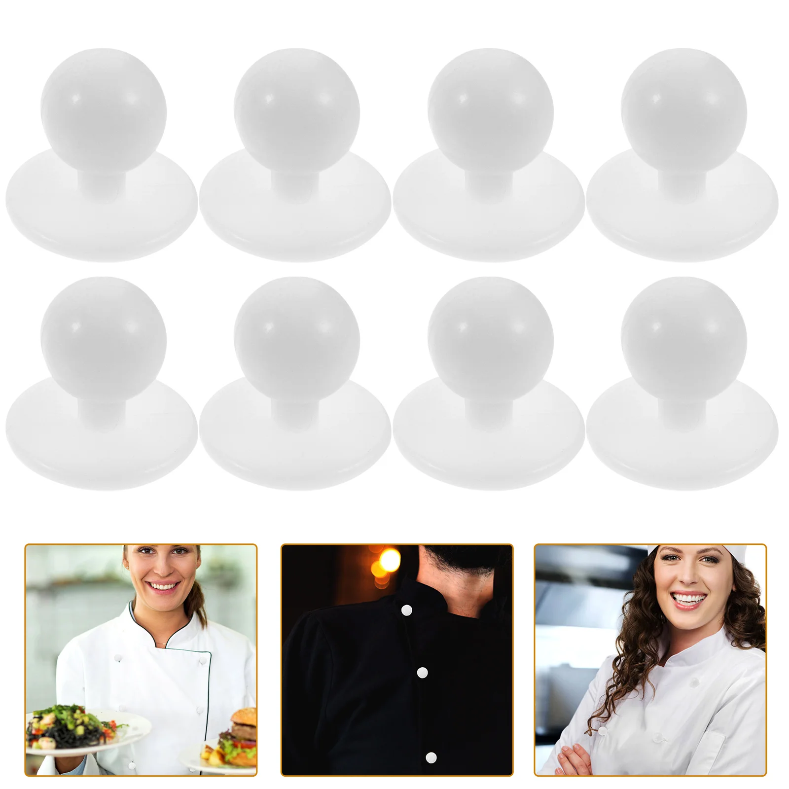 

100 Pcs Coat Chef Uniform Buttons Men's White Crafts Plastic Jacket Practical Sewing