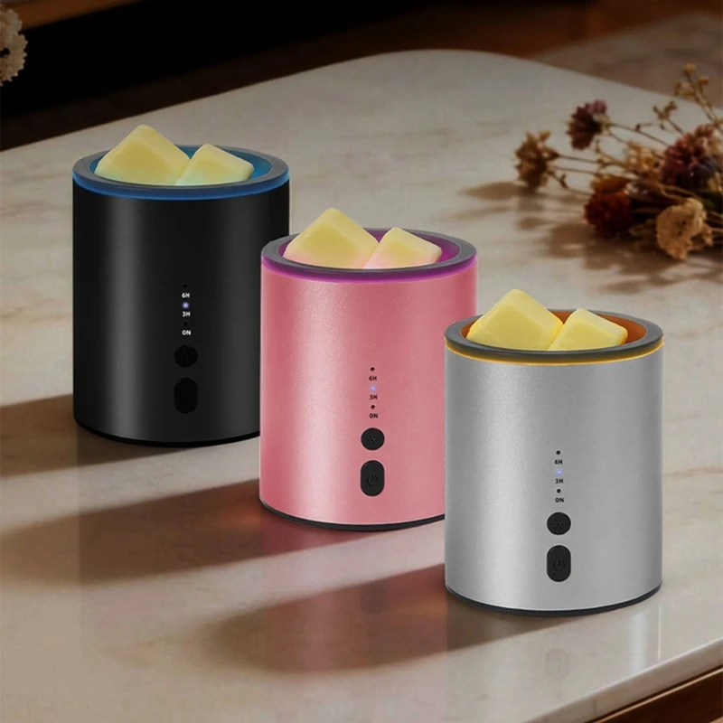 U55C Energy Saving Small USB Oil Warmers With Color Changing Lights And Timers Setting