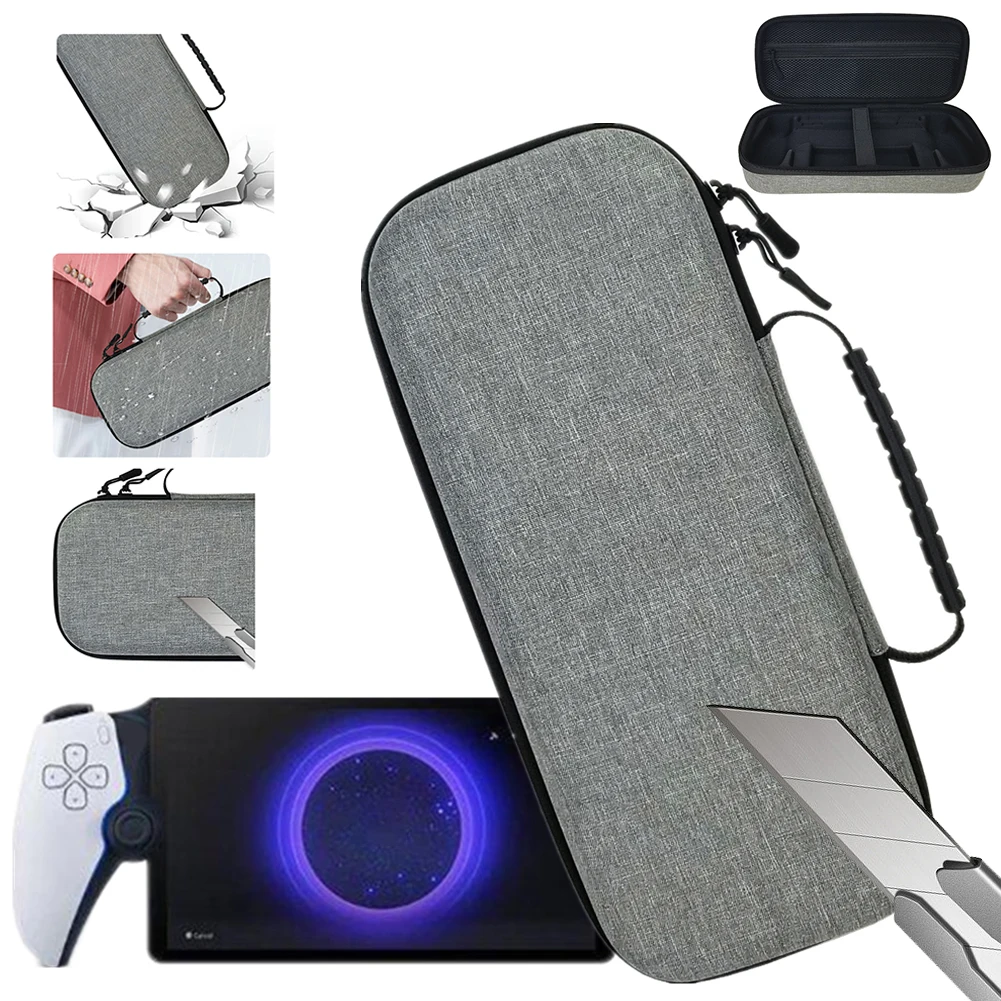 EVA Hard Carrying Case for PS5 Portal Carrying Case Bag with Mesh Pocket Anti-Drop Protective Travel Case for PlayStation Portal