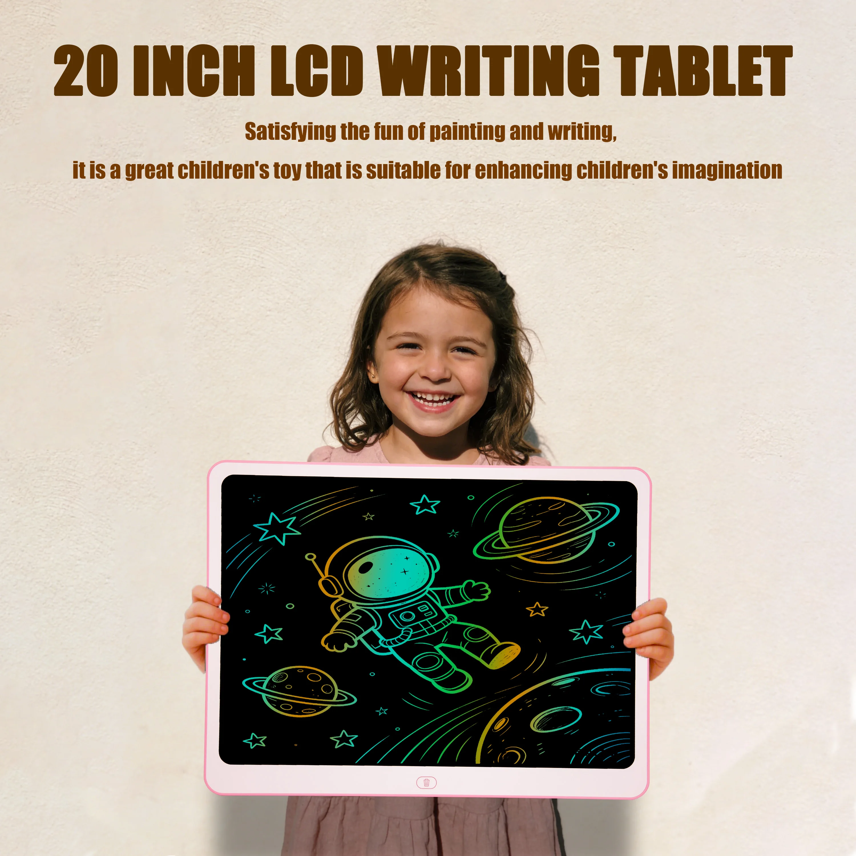 Learning Tablet Kids - 20インチLCD描画タブレット、ポータブル電子スケッチパッド、子供用落書きボード、教育学習玩具、3歳から8歳までの男の子と女の子へのギフト