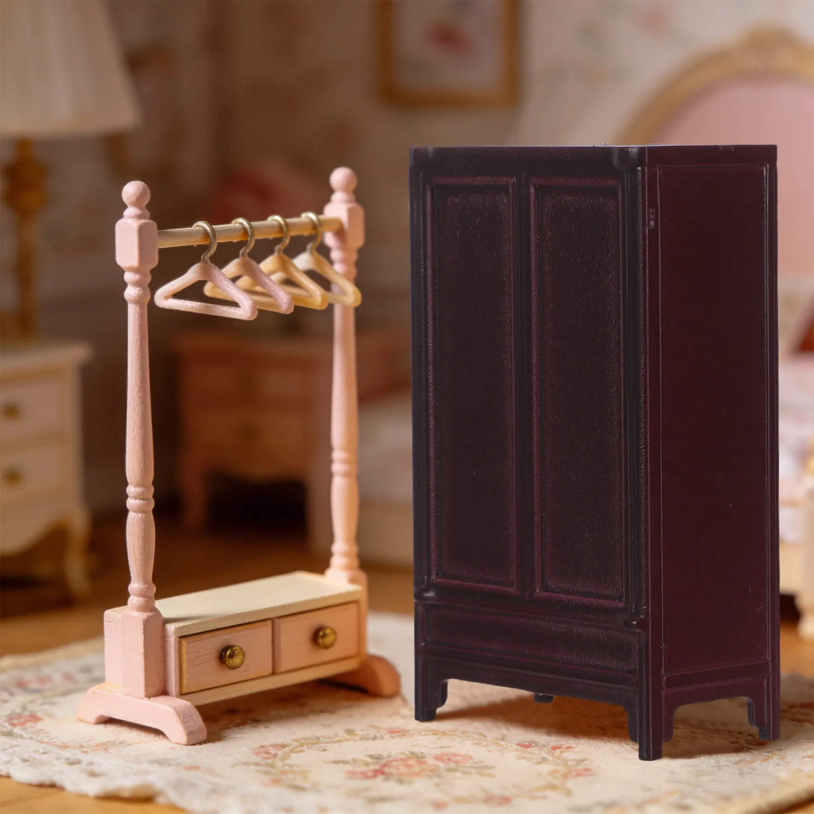 

Miniature Shelf Dollhouse Furniture 1:25 Scale Chinese Style Mini Storage Cabinet for Home Festival Scene Micro Scene Furniture