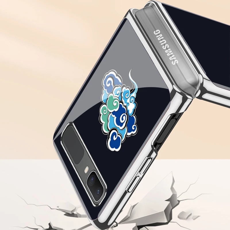 Z Flip 4 Case Funda Case for Samsung Galaxy Z Flip 4 Z Flip 3 2 1 Plating Tempered Glass Coque Phone Case Cover Z Flip 4 Capa