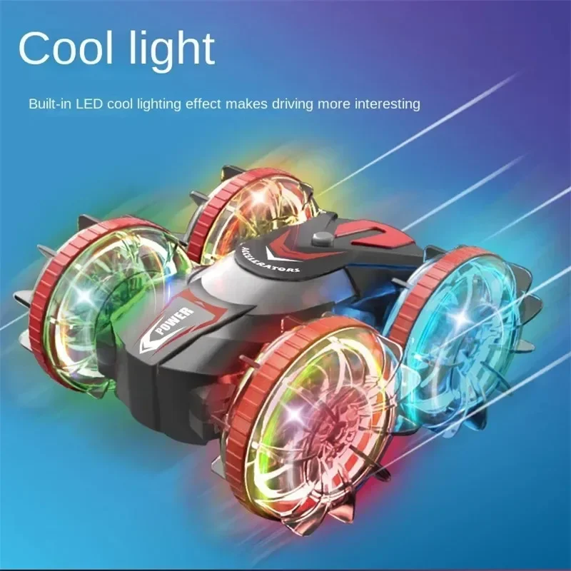 Two-Sided Amphibious Stunt RC Car Gesture Sensing 4WD Drift Gesture Induction RC Boat Off-Road RC Vehicle Summer Pool Toy