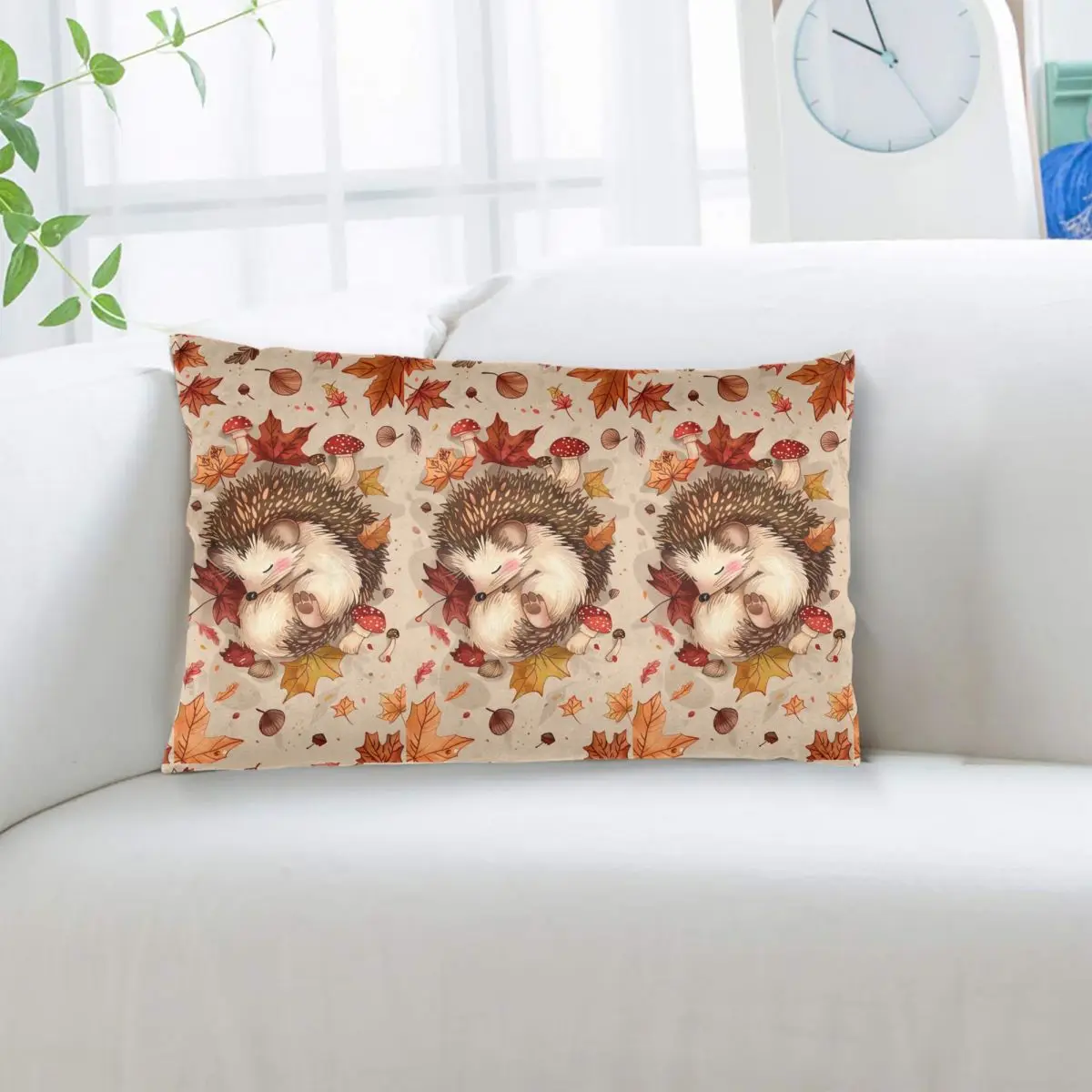 Hedgehog Animal Rectangle Pillowcase Cushion Cover Decorative Bedroom Bed Home Comfort Throw Pillow