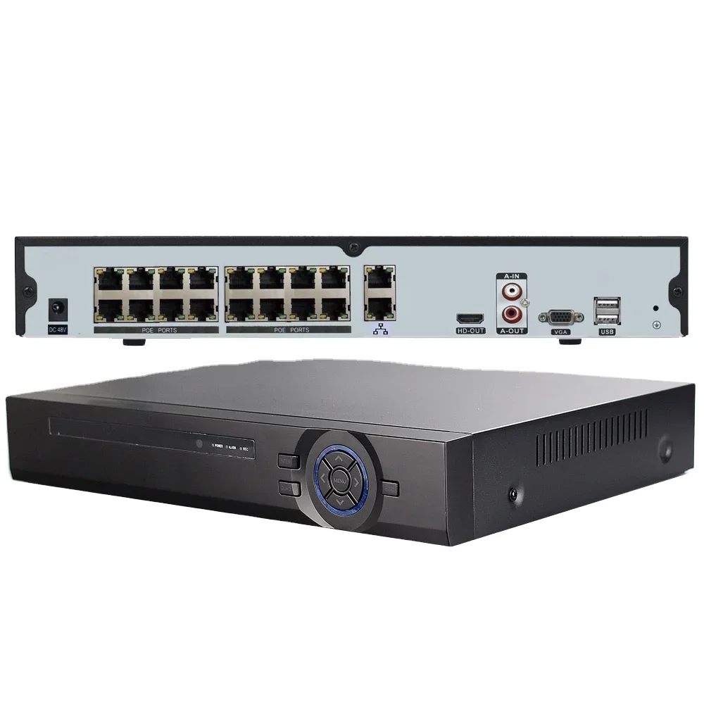 H.265  Security HD Network Video Recorders Support PTZ Control 16 Channel 4K 8MP POE NVR