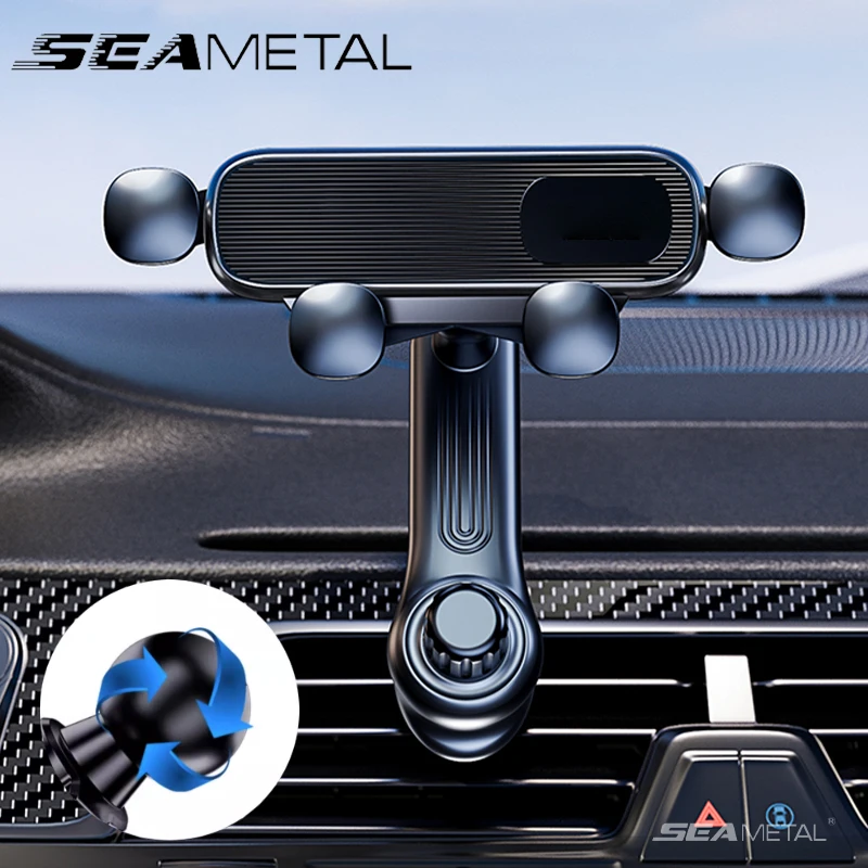 SEAMETAL Universeller Auto-Handyhalter mit 4 Gelenken, Lüftungsclip, stabiler Haken, Handy-Ständer für 4,7-7 Zoll große Mobiltelefone