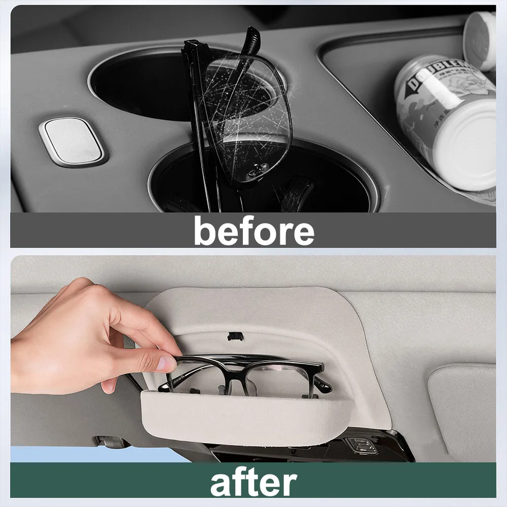 Car Glasses Case Automotive Modification Parts For Li Lixiang i6 i8 Suede Sunglasses Storage Clip Expand Storage Space
