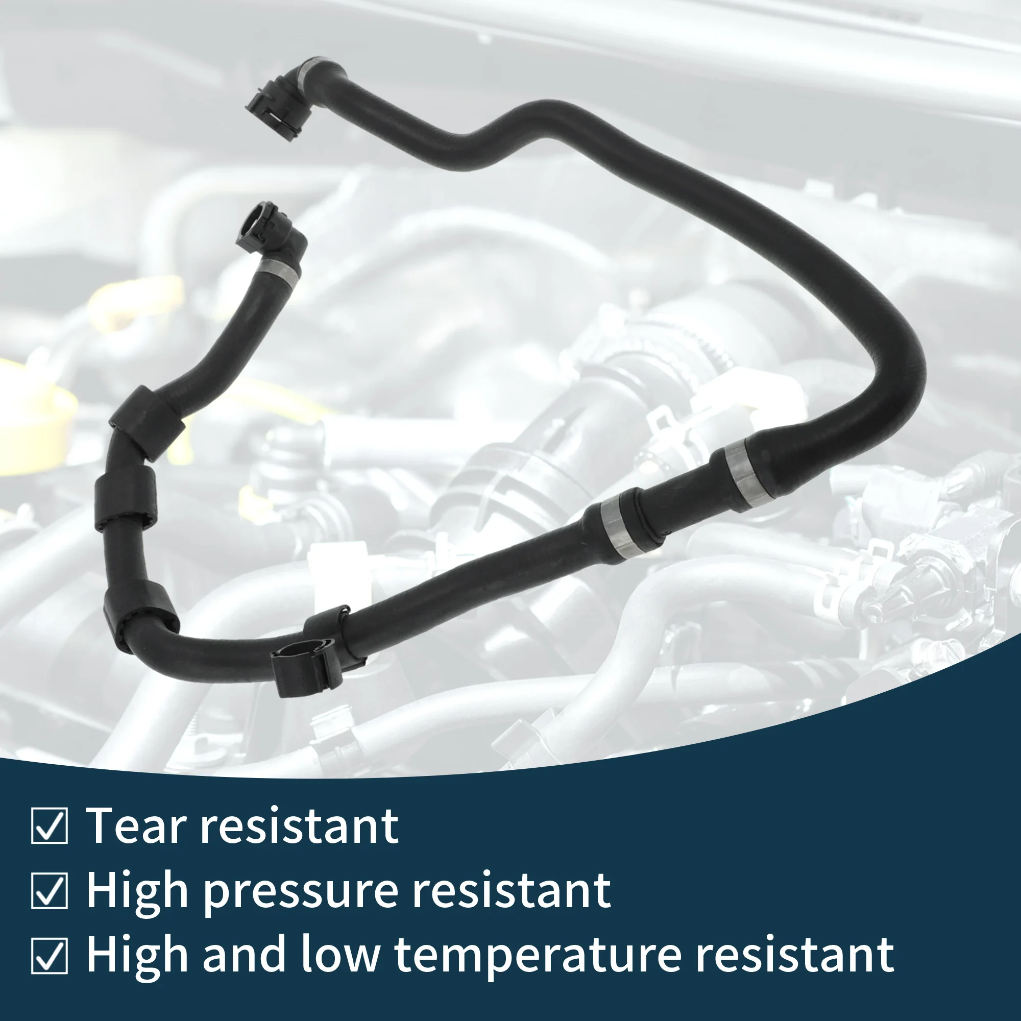 UXCELL المبرد خرطوم سخان خرطوم المبرد المخرج خرطوم الأنابيب لسيارات BMW 2 سلسلة 2015 No.17128601930 المطاط المبرد الأنابيب الأسود 1 قطعة