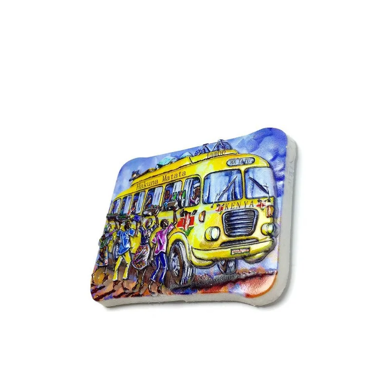 Kenya Africa Transportation Pattern 3D Refrigerator Magnet Home Decorative Kitchen Tool Collectible Souvenir
