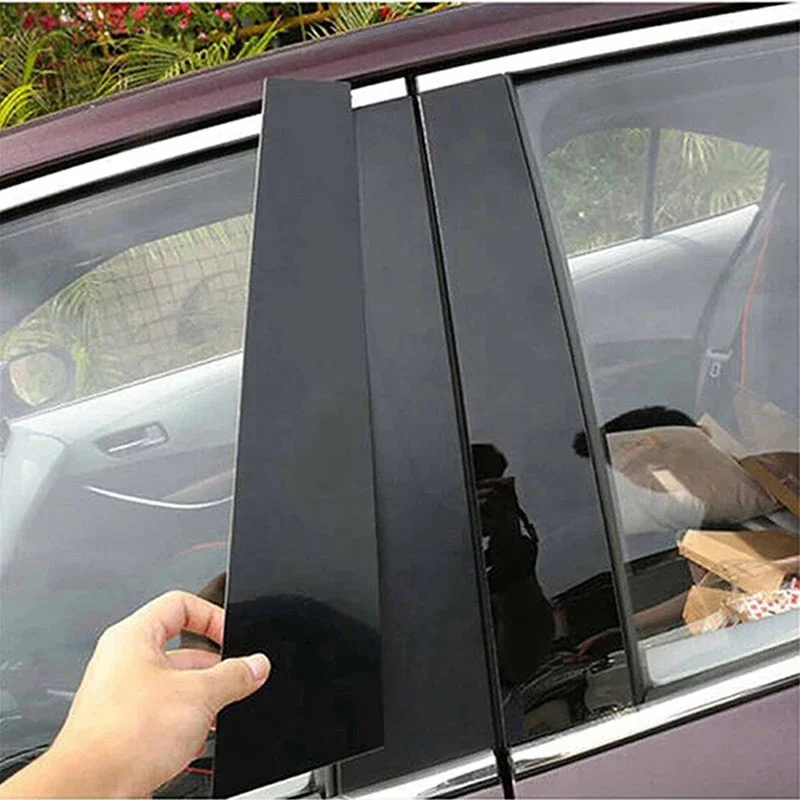 

6Pcs For Toyota Corolla E140 2007 2008 2009 2010 2011-2013 Glossy Black Car Door Window Column BC Pillar Post Trim Sticker Parts