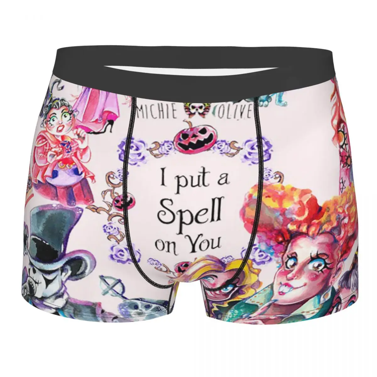 Men Halloween Witches Boxer Shorts Panties Soft Underwear American Fantasy Film Homme Humor Underpants