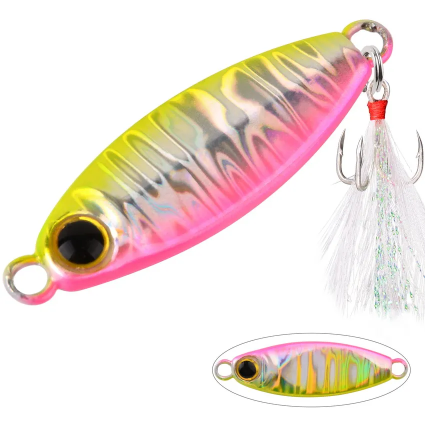 2023 Metal Spinner Jig Hard Bait 10g 4.5cm Saltwater Jigging lead Fishing Lure Laser Body Sinking Bait Carp Fishing Tackle