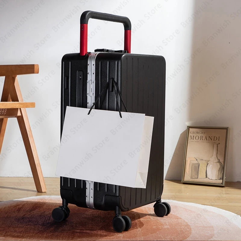 Valigia da viaggio Nozioni di base con blocco password Bagagli rotanti con ruote girevoli Trolley largo Valigia per viaggi d'affari