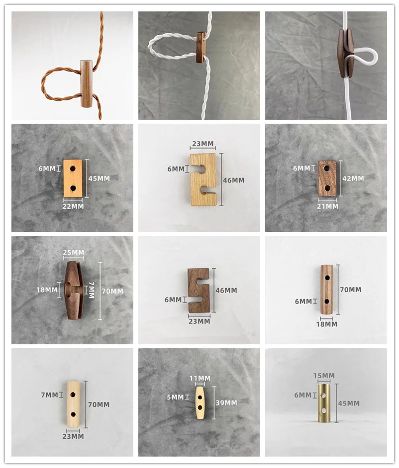 

2PCS Wooden cable wire height adjuster buckle length and height adjustment creative light wire decoration lighting accessories