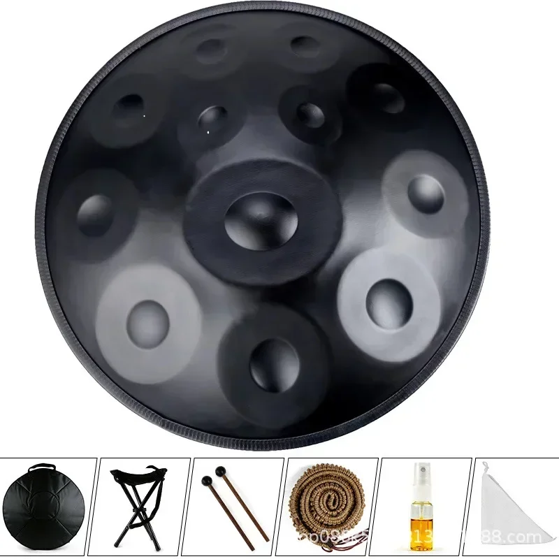 Wholesale Handicraft 432 Hertz Nitride Steel 12Note Handpan Pantam Drum Music Instrument In D Krud Hand Drum With Bag And Stand